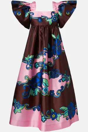 ALÉMAIS Alémais Bedrucktes Off-Shoulder-Maxikleid aus Satin