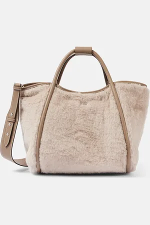 Max Mara Tote Marine Small aus Teddyfleece