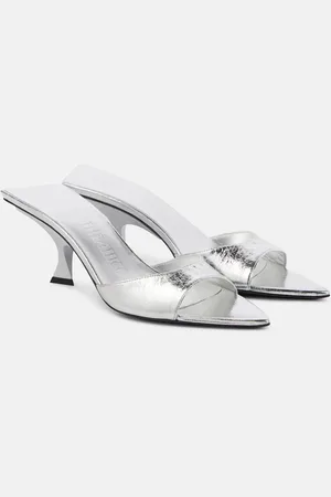 The Attico Pantoletten Bes 65 aus Metallic-Leder
