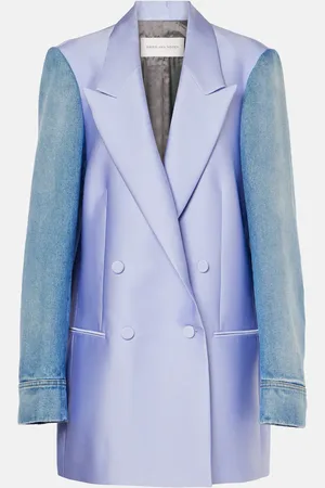 DRIES VAN NOTEN Blazer aus Satin mit Denim