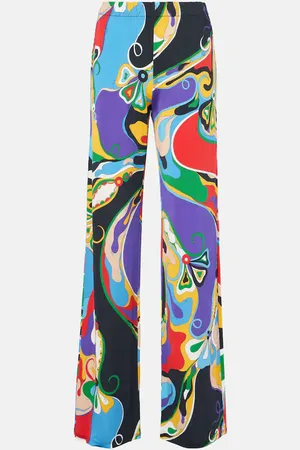 Puccini Gerade Hose Orchidee aus Satin