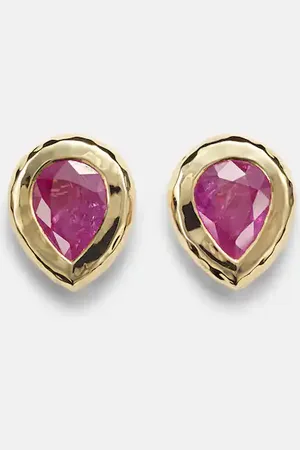 Octavia Elizabeth Ohrringe aus 18kt Gelbgold mit Rubinen