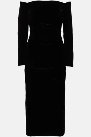 Carolina Herrera Off-Shoulder-Midikleid aus Samt