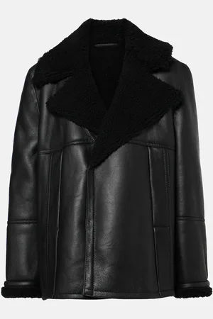 Victoria Beckham Lederjacke mit Shearling