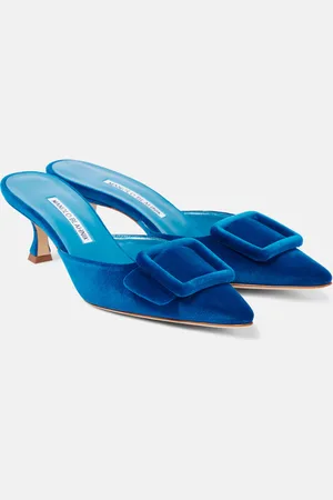 Manolo Blahnik Mules Maysale 50 aus Samt