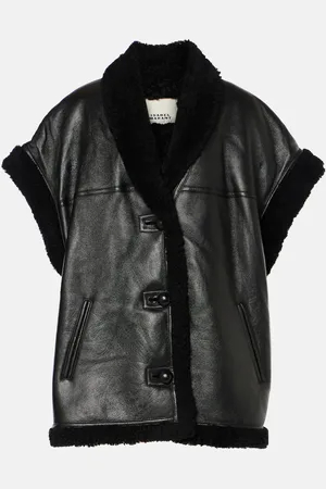 Isabel Marant Weste Medilia aus Leder mit Shearling