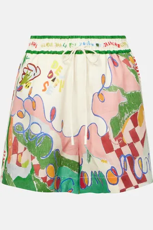 ALÉMAIS Alémais Bedruckte High-Rise-Shorts Nadia aus Leinen