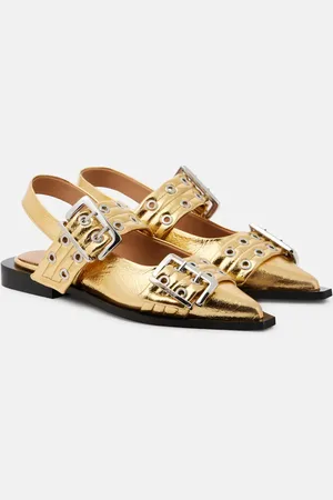 Ganni Ballerinas Buckle aus Lederimitat