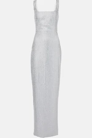 Rasario Robe aus Chiffon mit Kristallen
