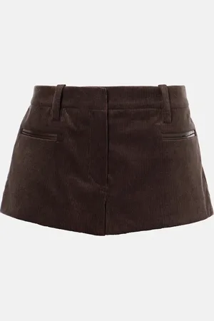 MAGDA BUTRYM Shorts aus Baumwoll-Cord mit Leder