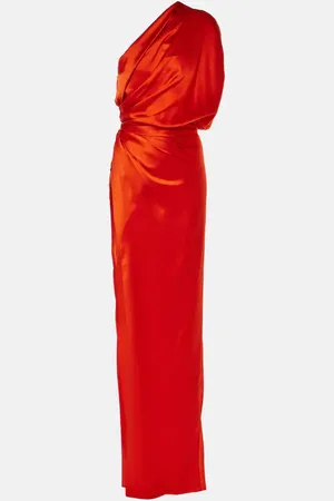 The Sei One-Shoulder-Robe aus Seidensatin