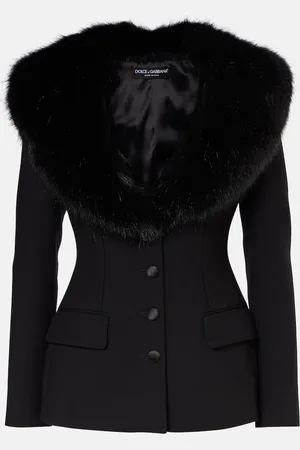 Dolce & Gabbana Blazer aus einem Wollgemisch mit Faux Fur