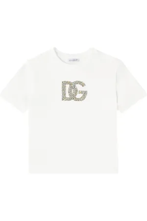 Dolce & Gabbana Verziertes T-Shirt DG aus Baumwoll-Jersey