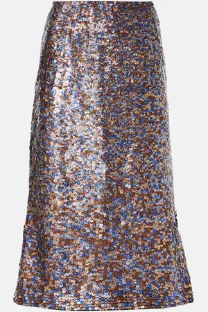 DRIES VAN NOTEN Midirock aus einem Wollgemisch mit Pailletten