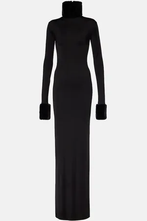 Ilkyaz Ozel Robe Priscilla aus einem Seidengemisch mit Faux Fur