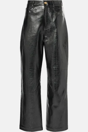 JACQUES WEI Weite High-Rise-Hose aus Leder