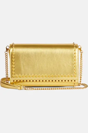 Christian Louboutin Verzierte Clutch Paloma aus Metallic-Leder