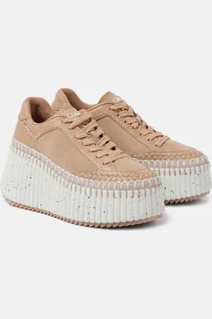 Chloé Chloé Plateau-Sneakers Nama aus Veloursleder und Leder
