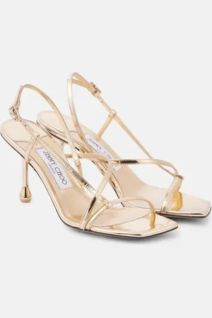 Jimmy Choo Sandalen Etana 80 aus Metallic-Leder