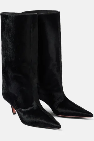 Amina Muaddi Stiefel Fiona 60 aus Kalbshaar