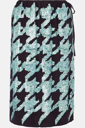 DRIES VAN NOTEN Midirock aus Seide mit Pailletten