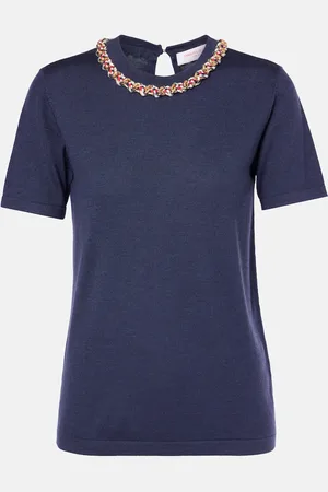 Carolina Herrera Verzierter Pullover aus Wolle und Seide