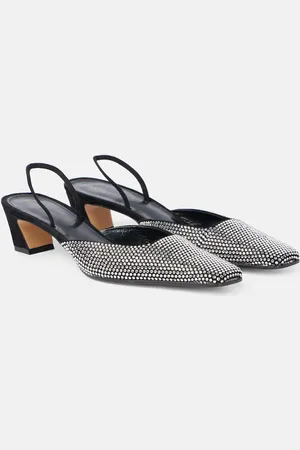 Khaite Slingback-Pumps Roosevelt aus Leder mit Kristallen