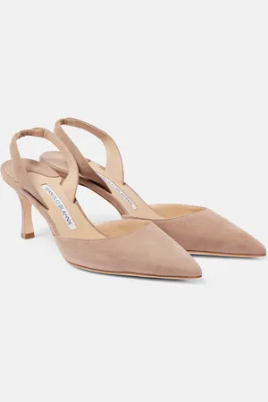 Manolo Blahnik Slingback-Pumps Carolyne 70 aus Veloursleder