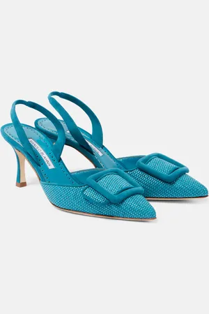 Manolo Blahnik Slingback-Pumps Maysli 70 aus Raffiabast