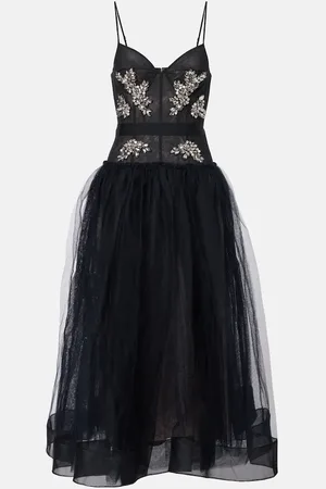 Erdem Verziertes Bustier-Kleid aus Tüll
