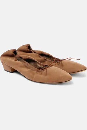 The Row Ballerinas Awar aus Veloursleder mit Shearling