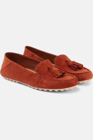 Loro Piana Mokassins Dot Sole Walk aus Veloursleder