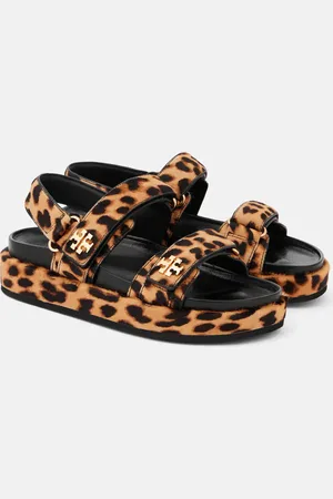 Tory Burch Bedruckte Plateausandalen Kira aus Kalbshaar