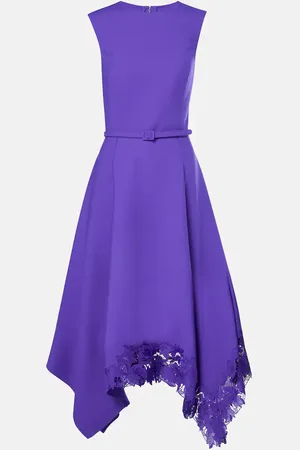 Oscar de la Renta Midikleid Peony mit Guipure-Spitze