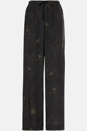 DRIES VAN NOTEN Gerade Hose aus Seide