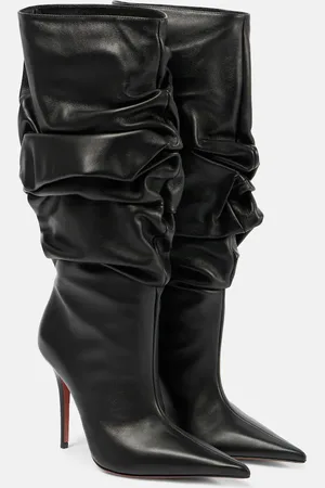 Amina Muaddi Overknee-Stiefel Anok 105 aus Leder