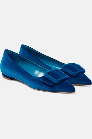 Manolo Blahnik Ballerinas Maysalepumpflat aus Samt