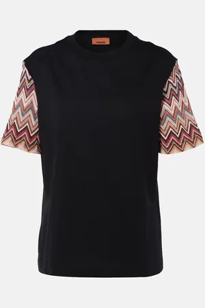 Missoni T-Shirt aus Baumwolle mir Häkelstrick