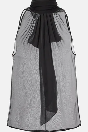 Saint Laurent Top aus Seidenmusselin