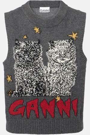Ganni Pullunder aus einem Wollgemisch