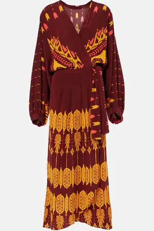 JOHANNA ORTIZ Bedrucktes Wickelkleid aus Seide