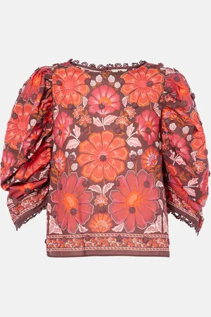 Farm Rio Top Gigi Tapestry aus Baumwolle