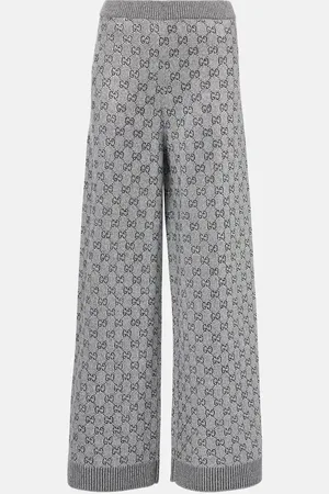 Gucci Weite Hose GG aus einem Wollgemisch