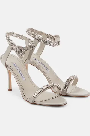 Manolo Blahnik Sandalen Asa 90 aus Satin mit Kristallen