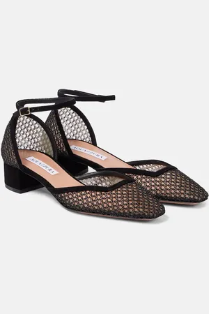 Aquazzura Pumps Asha 35 aus Mesh mit Veloursleder