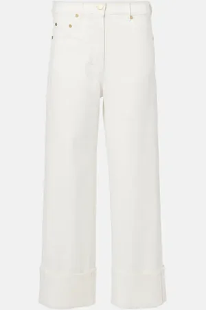 Max Mara Mid-Rise Wide-Leg Cropped Jeans Cervia