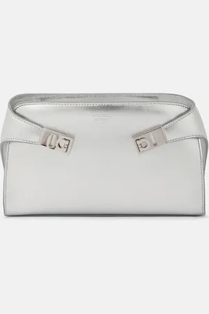 Salvatore Ferragamo Schultertasche Hug Mini aus Metallic-Leder