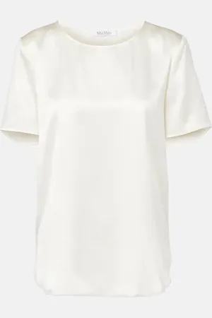 Max Mara T-Shirt Dida aus Seidensatin