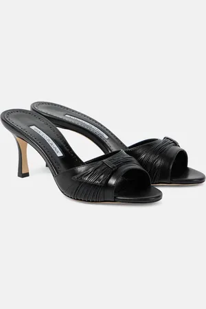 Manolo Blahnik Pantoletten Ebakmu 70 aus Leder