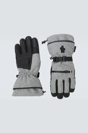 Moncler Skihandschuhe aus Schurwolle mit Leder